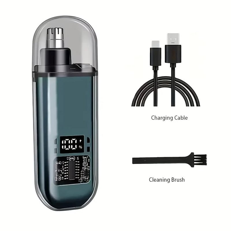 Picture of Portable Electric Nose & Ear Hair Trimmer with Digital Display – Painless Nose Hair Clipper for Men & Women – Eyebrow Beard Trimmer Multifunctional Face Grooming Tool Rechargeable Compact Design