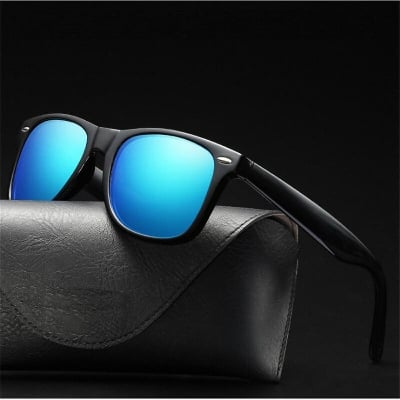 Picture of Round polarized driving Blue sunglasses