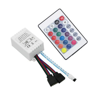 Picture of 24 Key RGB LED Controller with Remote – 3 Channel PWM LED Dimmer, CE RoHS Certified, DC 12V RGB Strip Light Controller for 2835 3528 5050