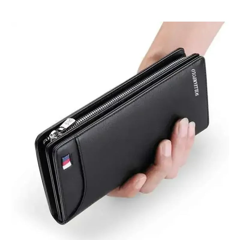 Picture of WP1020 WILLIAMPOLO Genuine Leather Long Clutch Wallet for Men – Zipper Business Wallet, Premium Stylish Organizer