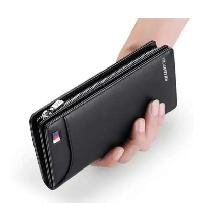 Picture of WP1020 WILLIAMPOLO Genuine Leather Long Clutch Wallet for Men – Zipper Business Wallet, Premium Stylish Organizer