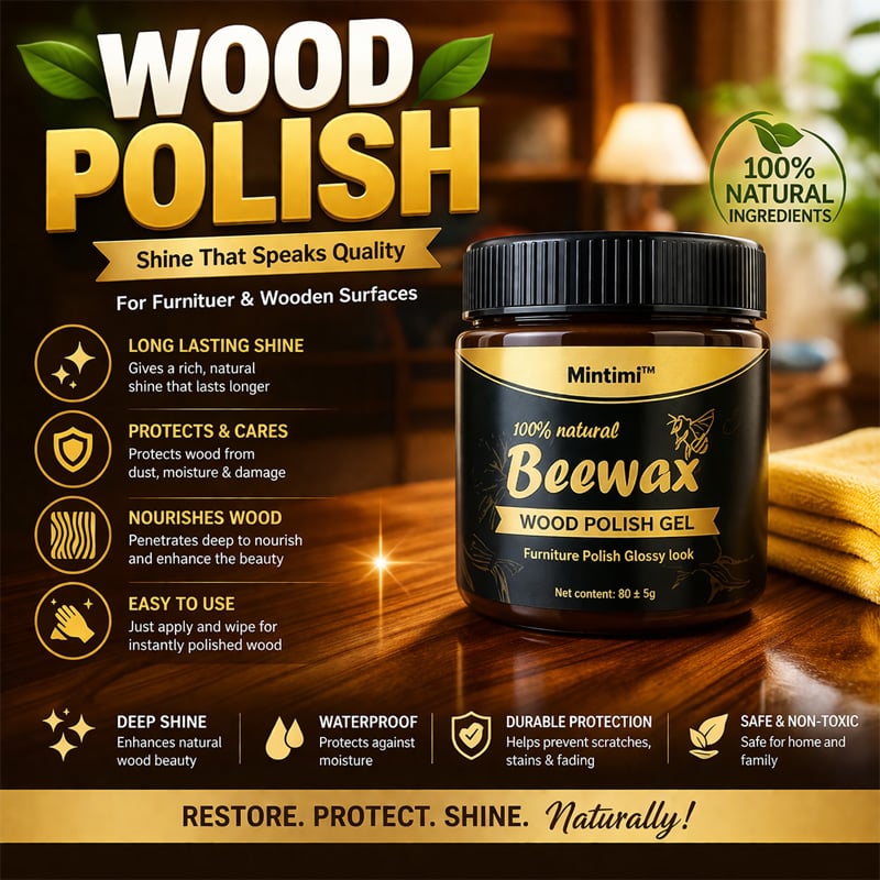 Picture of Mintiml Beeswax Wood Polish – Natural Furniture Polish & Repair Wax, All Purpose Wood Care, Floor Seasoning Polishing Compound