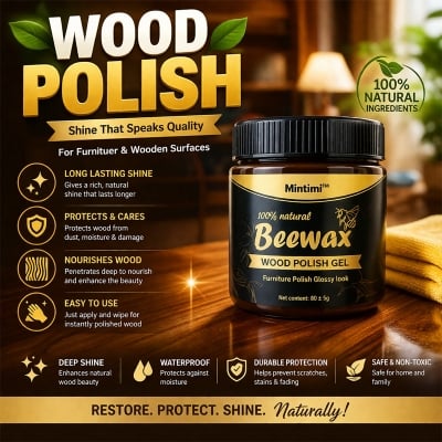 Picture of Mintiml Beeswax Wood Polish – Natural Furniture Polish & Repair Wax, All Purpose Wood Care, Floor Seasoning Polishing Compound