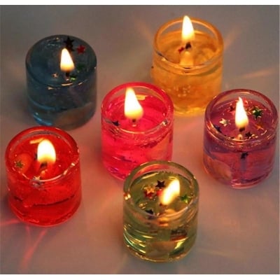 Picture of Cute Little Glass Jelly Candles set of 6pcs - Multicolor