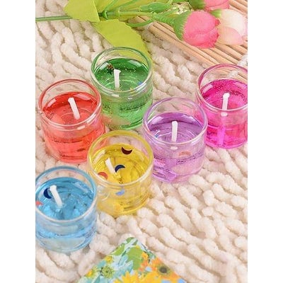 Picture of Cute Little Glass Jelly Candles set of 6pcs - Multicolor