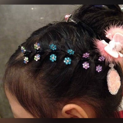 Picture of 12 pcs. Fashion Girls Hair Accessories Flower Crystal Hairpins Mini Barrettes Kids Gift Hair Clip For Women Lovely Clip - Multicolor - Int: One size
