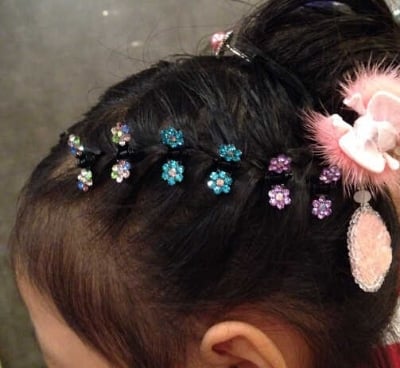 Picture of 12 pcs. Fashion Girls Hair Accessories Flower Crystal Hairpins Mini Barrettes Kids Gift Hair Clip For Women Lovely Clip - Multicolor - Int: One size