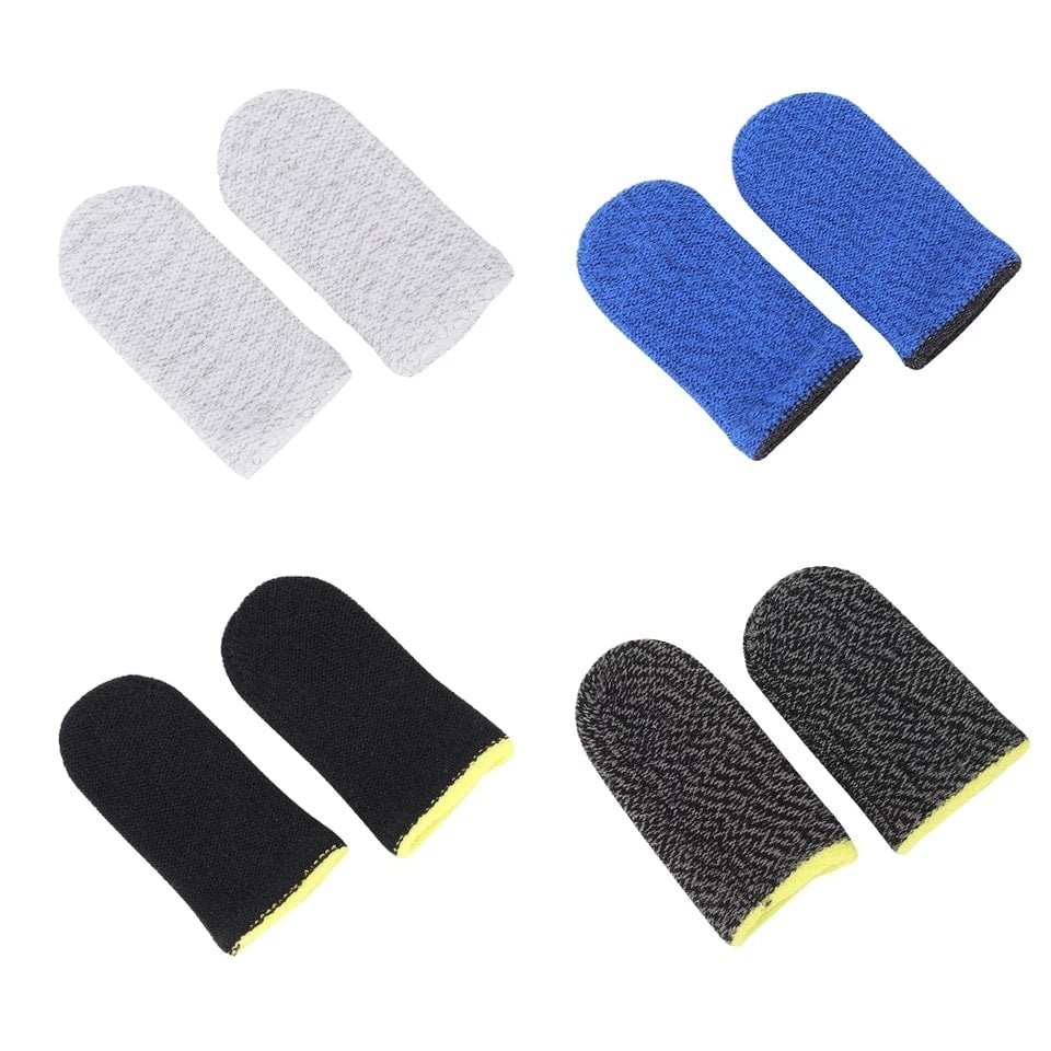 Picture of 2 Pcs Finger Sleeves - Black Colour / Cover Sweat Proof Gaming Finger Glove - Blue