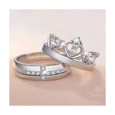 Picture of Adjustable Couple Ring For Men Women-2pcs - Silver - Adjustable
