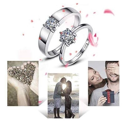 Picture of Best Gift Sil Plated couple Ring - Silver - Adjustable