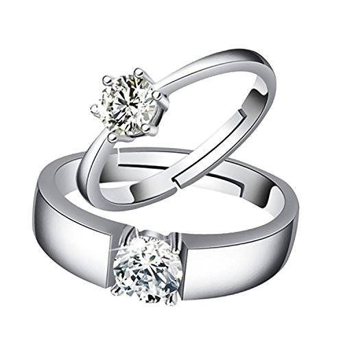 Picture of Best Gift Sil Plated couple Ring - Silver - Adjustable