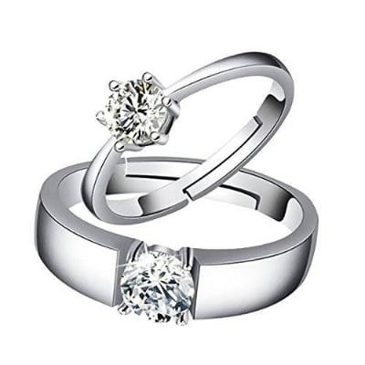 Picture of Best Gift Sil Plated couple Ring - Silver - Adjustable