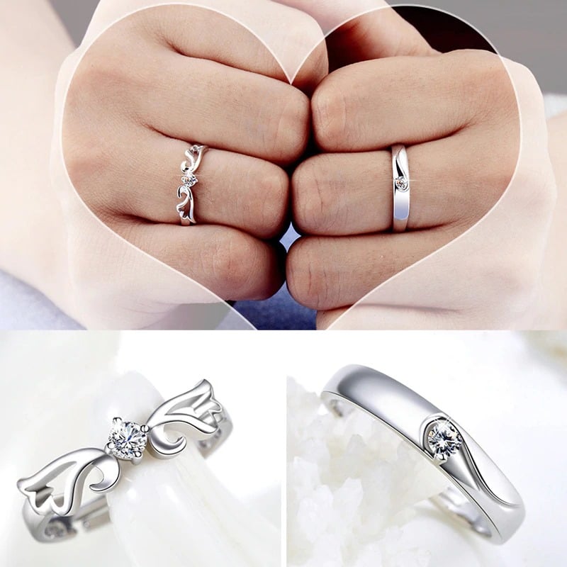 Picture of Unique Couple Lover Finger Rings Men and women - Silver - Adjustable