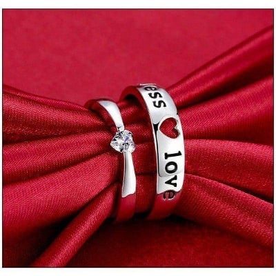 Picture of Unique Couple Lover Finger Rings Men and women - Silver - Adjustable