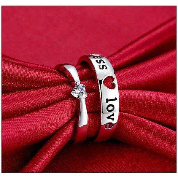 Picture of Unique Couple Lover Finger Rings Men and women - Silver - Adjustable