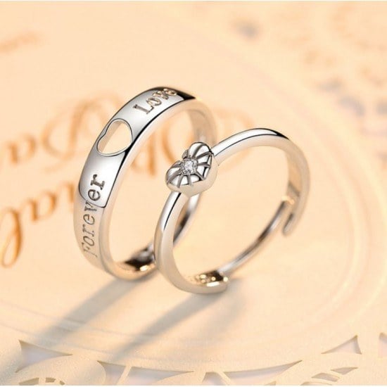 Picture of Unique Couple Lover Finger Rings Men and women - Silver - Adjustable