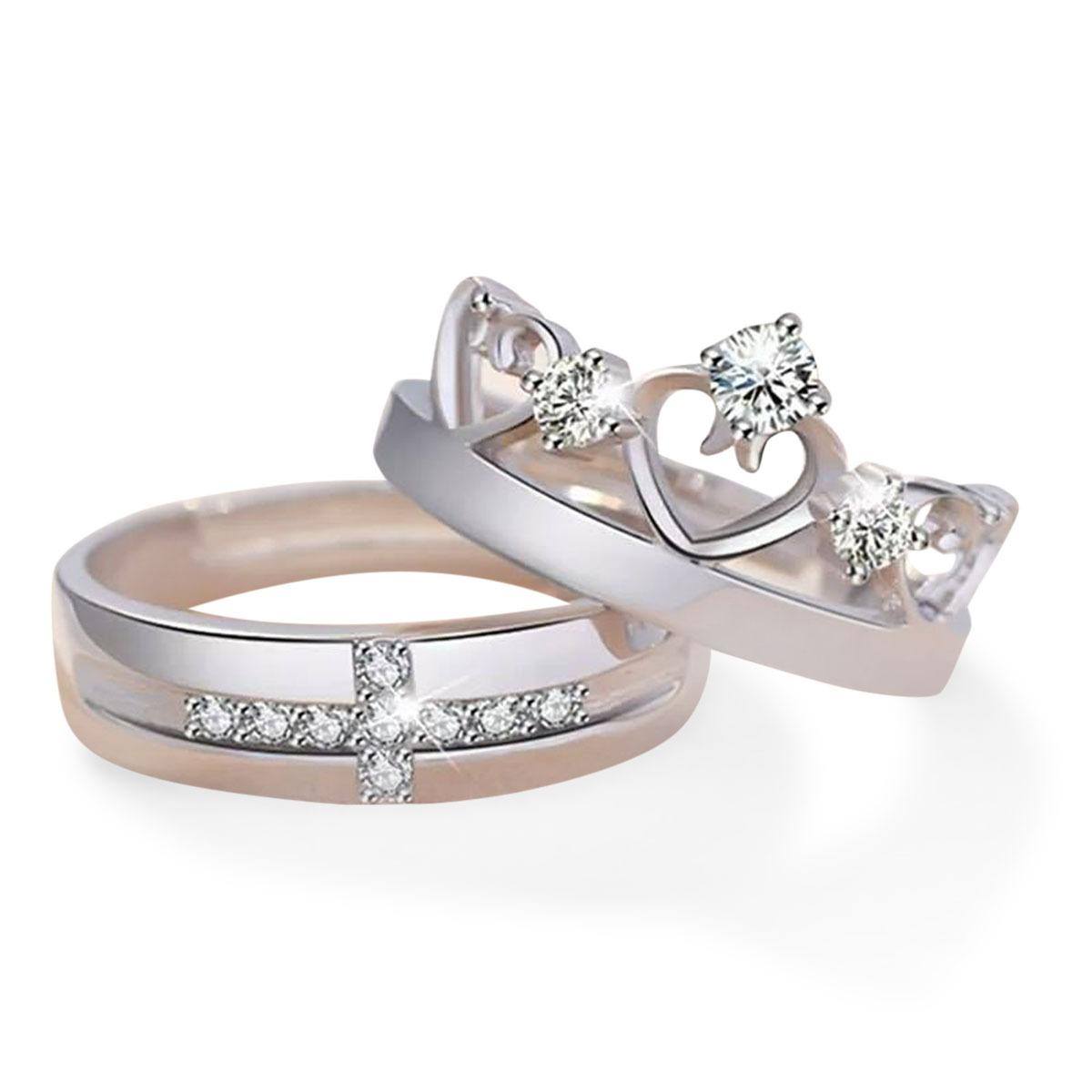 Picture of Adjustable Couple Rings For Men Women - Silver - Adjustable