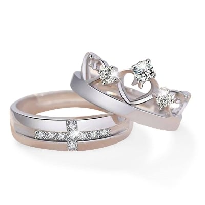 Picture of Adjustable Couple Rings For Men Women - Silver - Adjustable