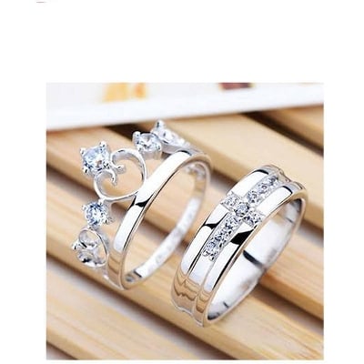 Picture of Adjustable Couple Ring For Men Women - Silver - Adjustable