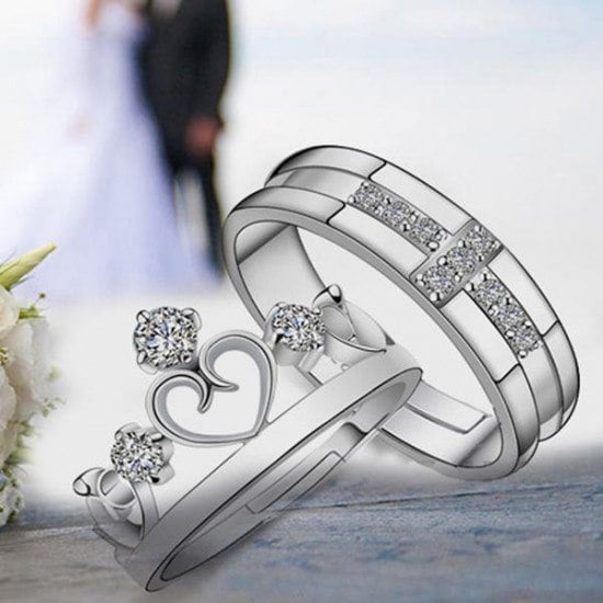 Picture of Adjustable Couple Ring For Men Women - Silver - Adjustable
