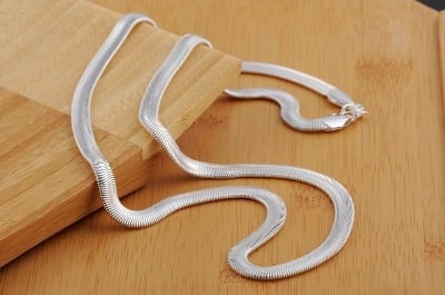 Picture of Plated Snake Necklace For Men-1pcs - Silver