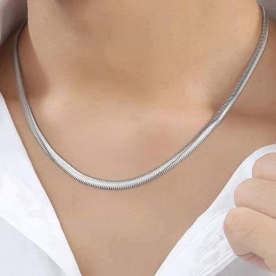 Picture of Plated Snake Necklace For Men-1pcs - Silver