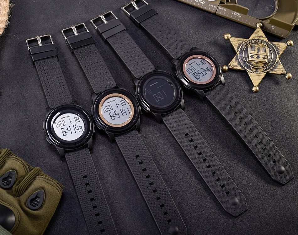 Picture of Super Slim Sanda Sport Watch Men Brand Luxury Electronic LED Digital Wrist Watches - Black