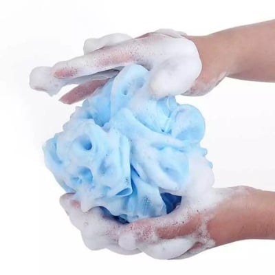 Picture of diameter 11cm bath ball PE material Two-color bath towel - Multicolor
