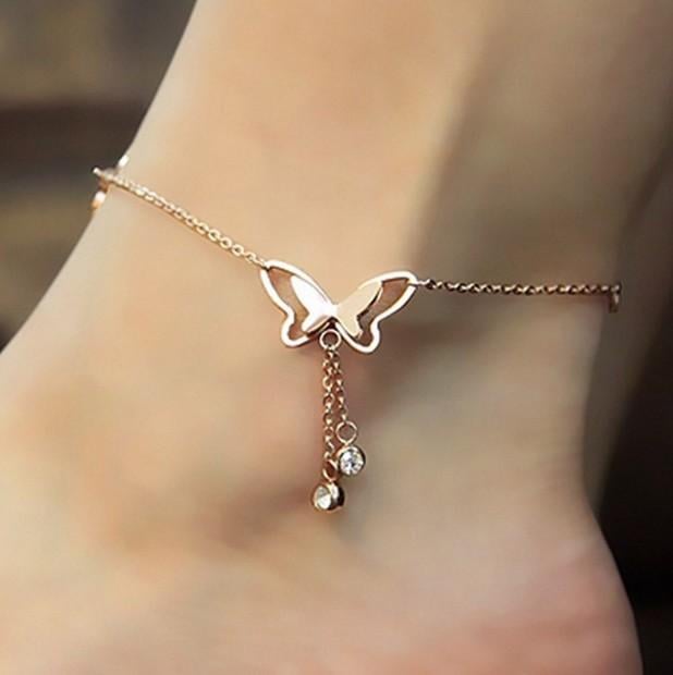 Picture of Butterfly Anklets For Women - Gold