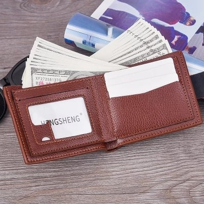 Picture of Fashion magnetic buckle men’s wallet - Brown