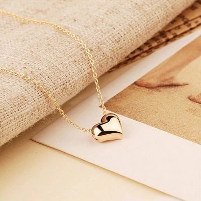 Picture of Romantic Stainless Steel Love Heart Women's Chain - Gold - Adjustable
