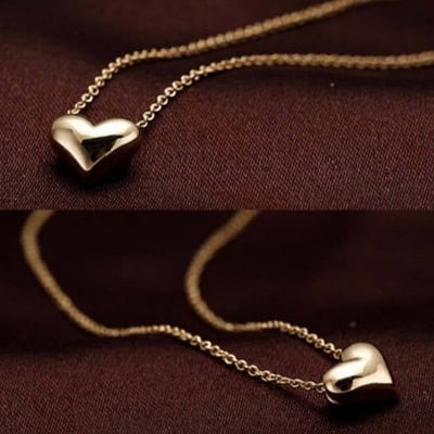 Picture of Romantic Stainless Steel Love Heart Women's Chain - Gold - Adjustable
