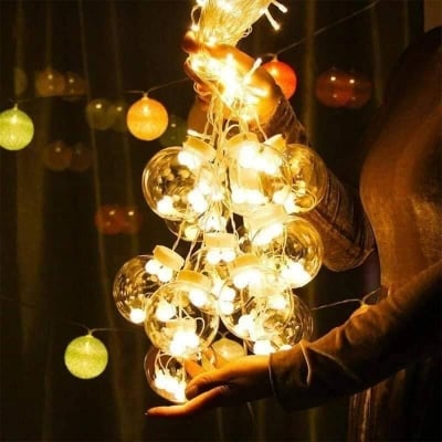 Picture of Wish Ball LED Fairy Lights for Curtains – 16 Feet with 12 Wish Balls, Decorative String Lights for Bedroom, Living Room, Party, Wedding