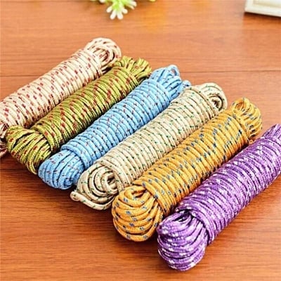 Picture of Long Nylon Rope 100% Brand New and High Quality. Material: nylon Color: Random Ideal For:- Hanging Clothes, Pants, Handkerchief, Small Clothes, Keeping luggage on place, etc. - Multicolor