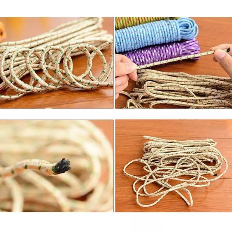 Picture of Long Nylon Rope 100% Brand New and High Quality. Material: nylon Color: Random Ideal For:- Hanging Clothes, Pants, Handkerchief, Small Clothes, Keeping luggage on place, etc. - Multicolor