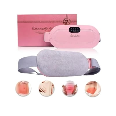 Picture of Portable Cordless Heating Pad for Period Cramps – Fast Heating Menstrual Pad with 6 Heat Levels 6 Massage Modes Belly Back Pain Relief Massager for Women
