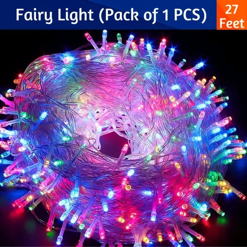 Picture of Decorative Golden & Multicolour Fairy Lights LED String Light – Romantic Room Decoration Light for Bedroom, Wall, Party, Wedding, Festival & Home Decor