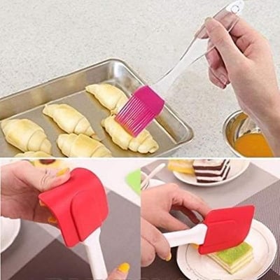 Picture of (2 pcs) Silicon Oil Brush with Silicone Spatula - Multicolor