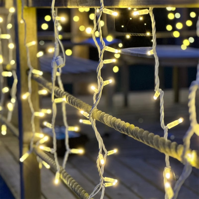 Picture of Golden Colour Fairy String Lights 33 Feet Warm White LED Decorative Light for Room Bedroom Curtain Wedding Party Festival Indoor Outdoor Home Decoration