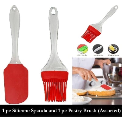 Picture of (2 pcs) Silicon Oil Brush with Silicone Spatula - Multicolor