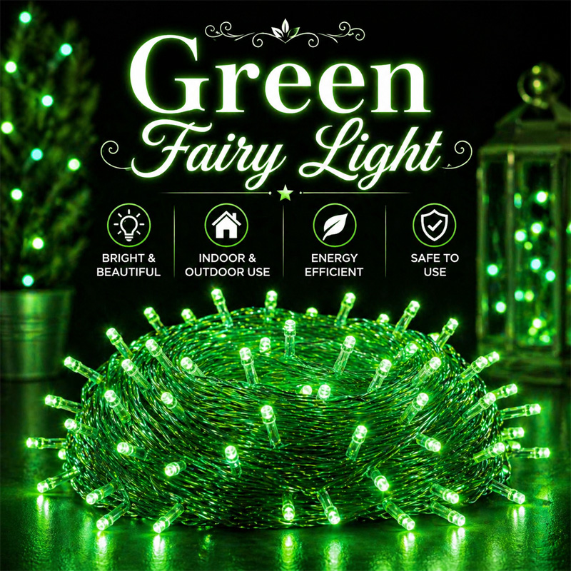 Picture of 100 LED 30ft Plug-in String Fairy Lights Waterproof Decorative Light with 8 Flash Modes for Wedding, Home, Garden, Bedroom, Balcony, Party, Festival & Event Decoration – Warm White, Red, Blue, White, Colorful, Pink, Purple, Yellow, Green
