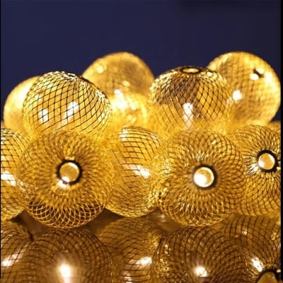 Picture of Metal Fairy Light Mini Bulb Shape Lantern/Jhumka | LED String Lights | Home, Garden, Party & Wedding Decoration