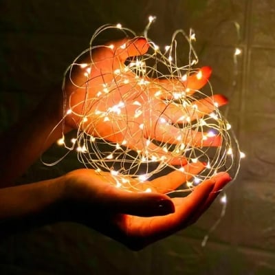 Picture of Battery Operated Decorative Party String Fairy Lights with 50 LED Bulbs – Portable LED Fairy Light for Room, Wedding, Birthday, Festival & Home Decoration (MHN)