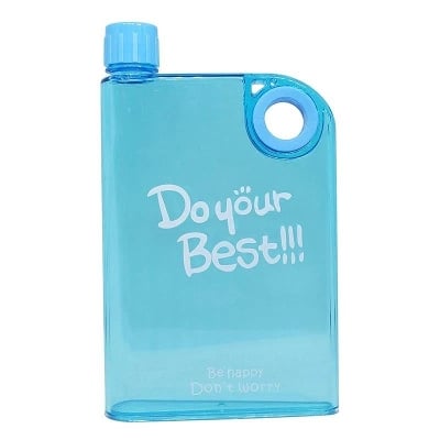 Picture of Portable Book Paper Cup Botlte Flat Water Bottle Clear Paper Pad Water Bottle Flat Drinks Kettle Notebook Drink Bottle For Water - Blue