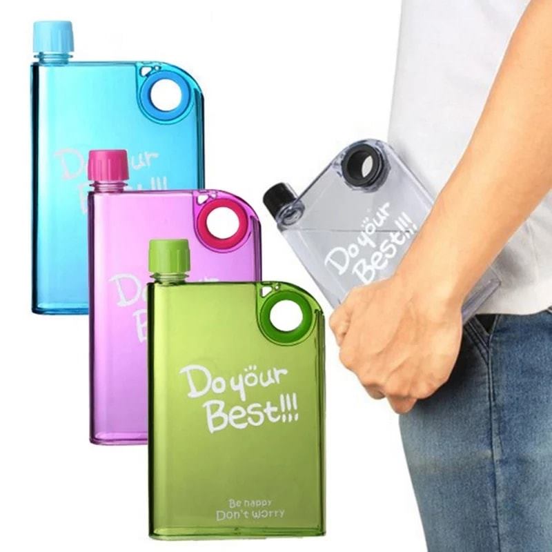 Picture of Portable Book Paper Cup Botlte Flat Water Bottle Clear Paper Pad Water Bottle Flat Drinks Kettle Notebook Drink Bottle For Water - Blue