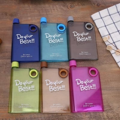 Picture of Portable Book Paper Cup Botlte Flat Water Bottle Clear Paper Pad Water Bottle Flat Drinks Kettle Notebook Drink Bottle For Water - CLEAR