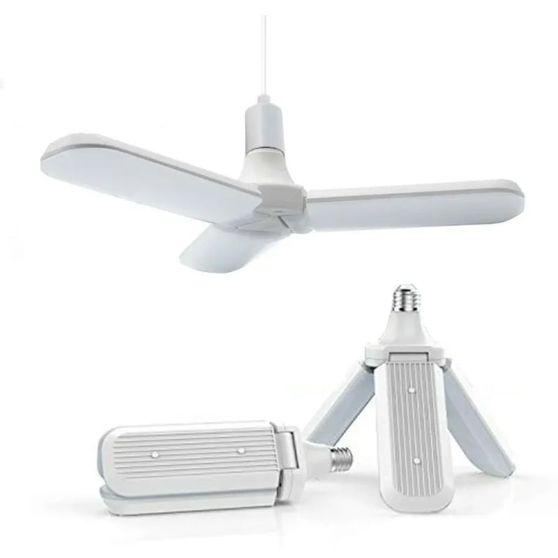 Picture of Foldable Fan Blade LED Bulb B22 Pin System Adjustable Ceiling Lamp – High Brightness Energy Saving LED Light for Home Room Garage Warehouse Indoor Lighting