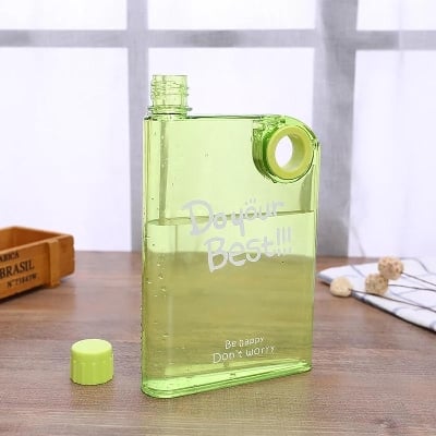 Picture of Portable Book Paper Cup Botlte Flat Water Bottle Clear Paper Pad Water Bottle Flat Drinks Kettle Notebook Drink Bottle For Water - Grey