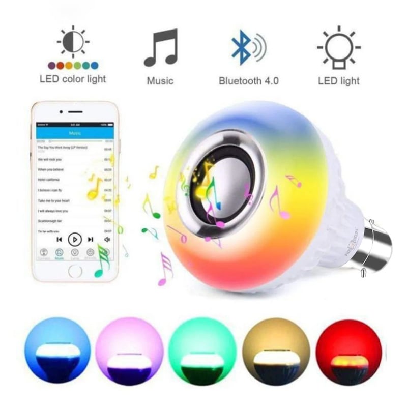 Picture of Smart LED Remote Control Bluetooth Speaker Music Bulb – RGB LED Light Bulb with Bluetooth Speaker, AC 220V, Pin System, Remote Control Lamp for Party Room