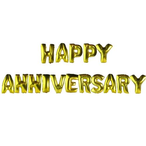 Picture of Happy anniversary foil balloon - Multicolor